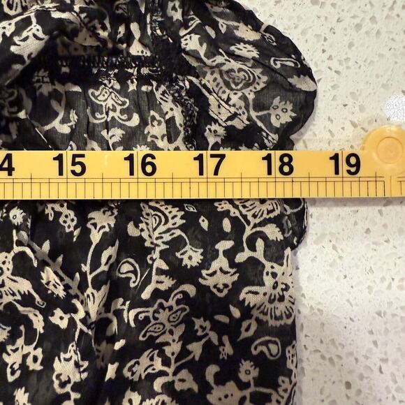 Beachlunchlounge Ruffle Sleeveless Blouse Black White Floral Women S Boho Chic - Picture 7 of 8